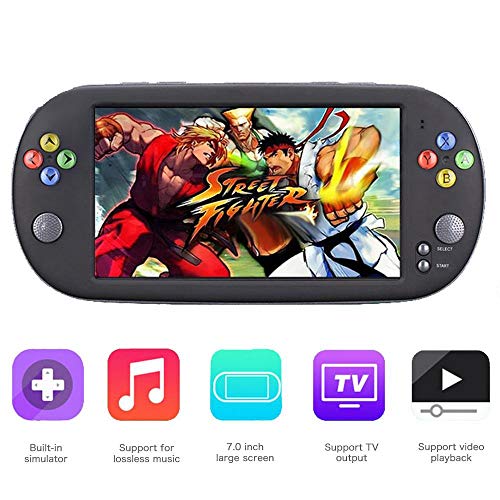 Goglor X16 Handheld PSP Game Console, 2019 New Retro Arcade Game Player with 7-inch HD Large Screen, 8GB Memory, HiFi Music Playback, Support CPS/GBA/SFC/MD/FC/GB/GBC