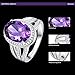 BONLAVIE Vintage 10.2ct Created Purple Amethyst Engagement Ring 925 Sterling Silver for Women