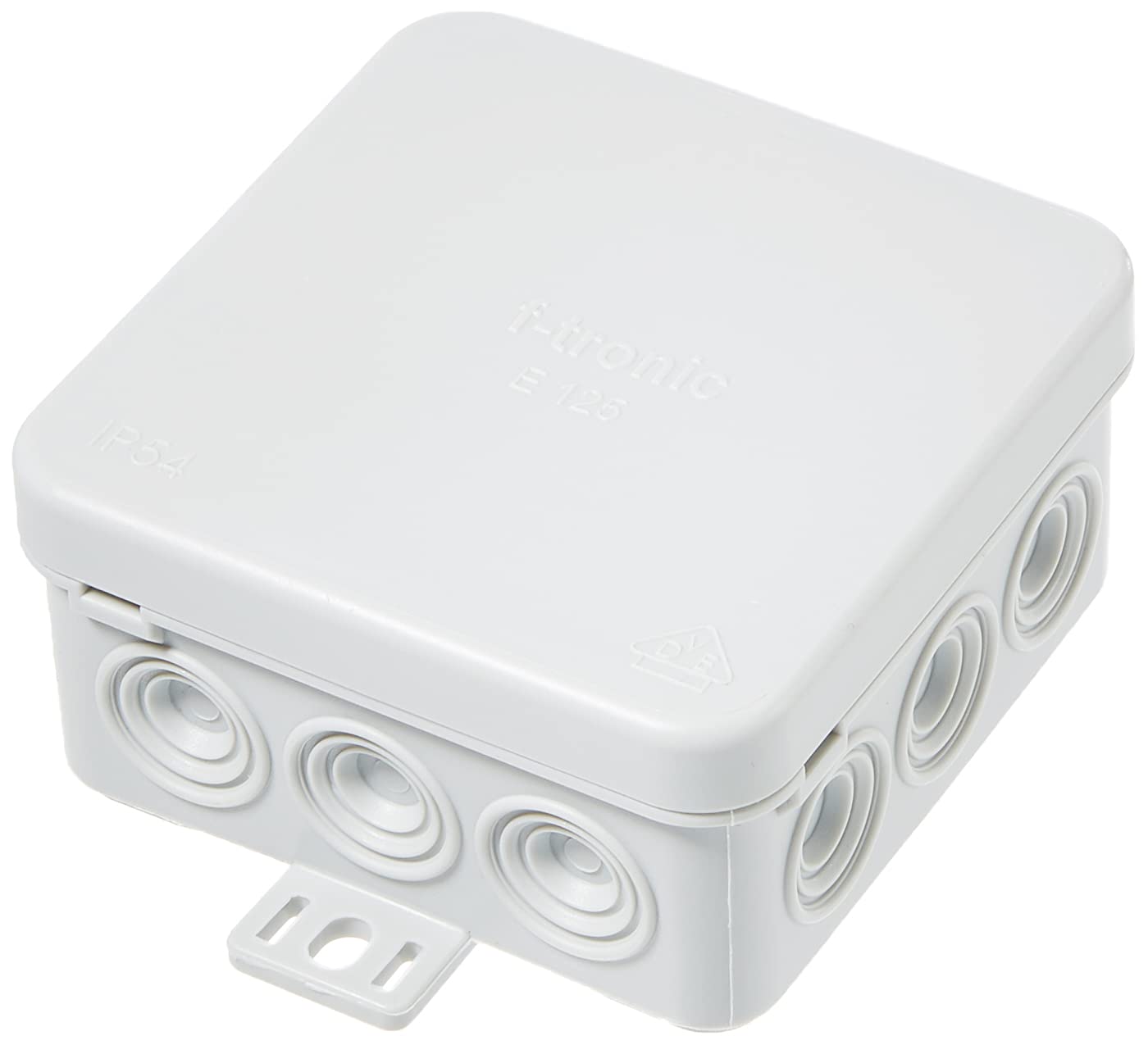 Kopp 340604504 Junction Box Profi-Pack 10x Surface-Mounted for Damp Room, 75 x 75 x 35mm Grey