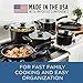 Farberware Neat Nest Space Saving Nonstick Saucepots/Pots and Pans Set/Dishwasher Safe, Made in The USA, 4 Piece, Black