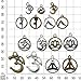 100g Yoga Charms - Mixed Antique Silver Bronze Sports Ohm Om Mala Yogi Chakra Indian Energy Love Sports Yoga Poses Slow Gossip Symbols Metal Pendants for Jewelry Making DIY Findings (HM22)