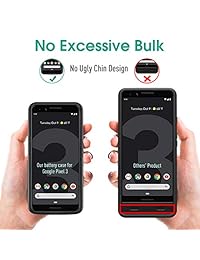 Funda de batería para  Pixel 3 XL de 4700 mAh, ANSEN, portátil, delgada, ampliada, con labios elevados, para  Pixel 3 XL (negro de 6,3 pulgadas)