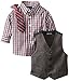 Nautica Baby Boys' Heather Herringbone Vest Set, Dark Grey, 12 Months