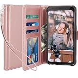 Galaxy S8 Active Case, LK [Wrist Strap] Luxury PU Leather Wallet Flip Protective Case Cover with Card Slots and Stand for Samsung Galaxy S8 Active (Rose Gold)