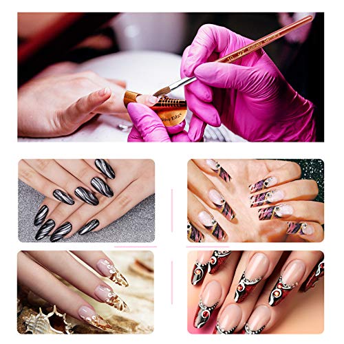 PHOEBE Acrylic Nail Brush for Acrylic Powder (Size 8) 100% Pure Kolinsky Sable Acrylic Nail Brush with Red Wood Handle Professional Nail Art Brush