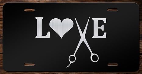 Hairstylist Cosmetology Love Vanity Front License Plate Tag Kce080
