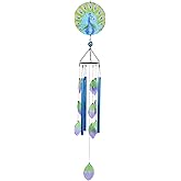 MUMTOP Wind Chimes for Outside-Glass Peacock Wind Chime - Deep Tone Windchimes Outdoors Unique for Patio,Garden,Yard,Home,Tree Decor