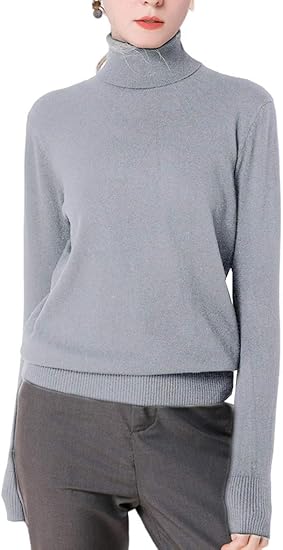 Amazon Yysunshine タートルネック レディース 無地 セーター ニット 体型カバー シンプル 柔らかいトップス ウール混 春秋冬 トップス ゆったり 上着 オシャレ 黒 グレー ホワイト イエロー ラクダ色 4色 セーター 通販