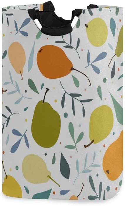 Canasta de lavandería clasificada, arte amarillo, fruta de verano dulce