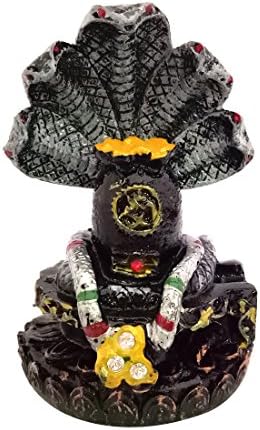Hindu God Shiva Lingam Statue for Puja Pooja, Portable Size (Yellow)