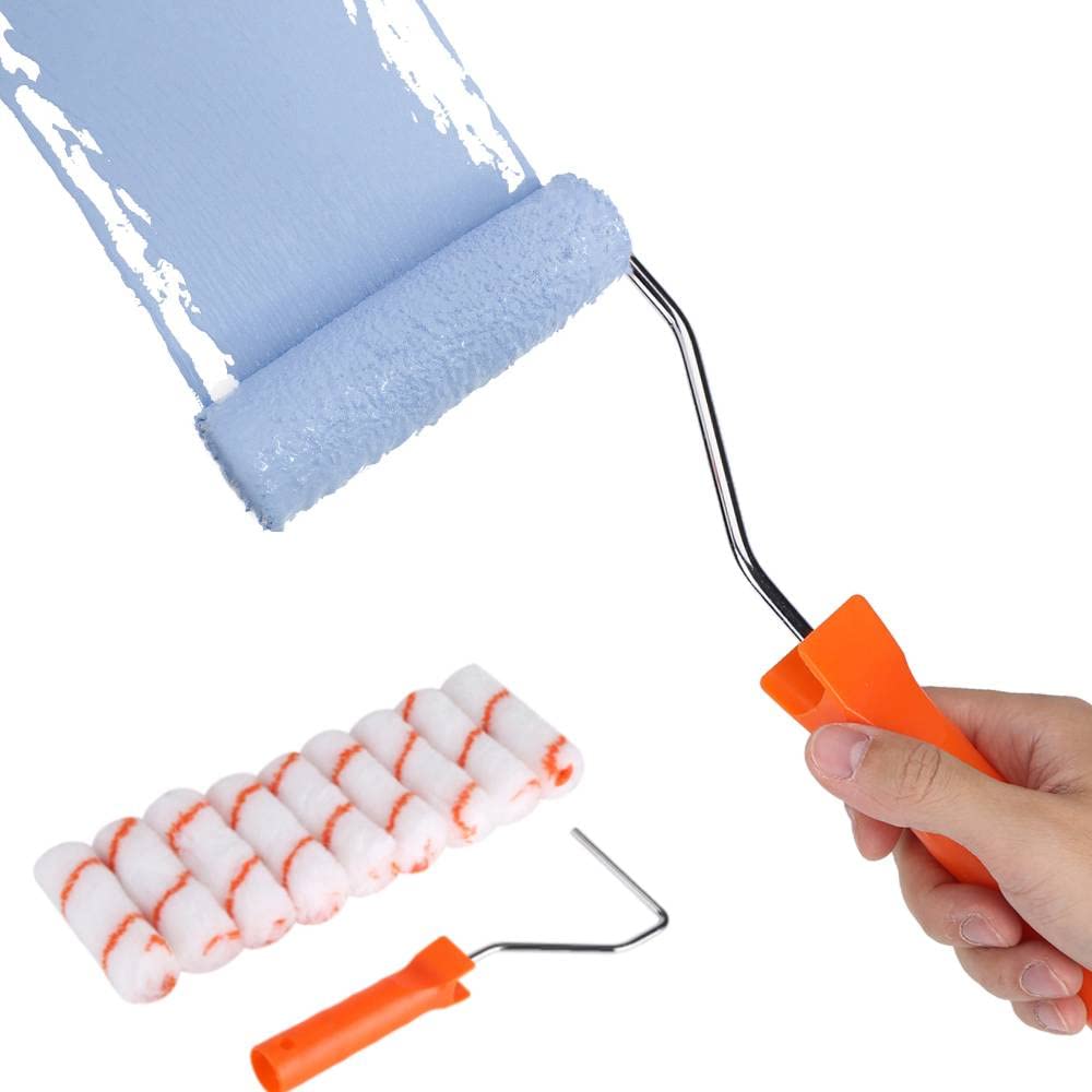 10Pcs Mini Roller Brush 4 Inch Mini Paint Rollers Paint Roller Set for Home Wall Ceiling Paint Decorating Kit on Skirting Boards, Window Sills, Panel Doors, Cabinets, Metal