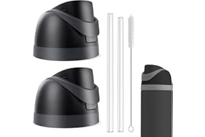HWHIEUAIK 2 Pack Replacement Lid for Owala Freesip, One Button Water Bottle Replacement Cap Compatible with Owala Cup 16oz 24oz 32oz 40oz, No Leakage Replacement Lid Accessory Contain Straws and Straw Brush