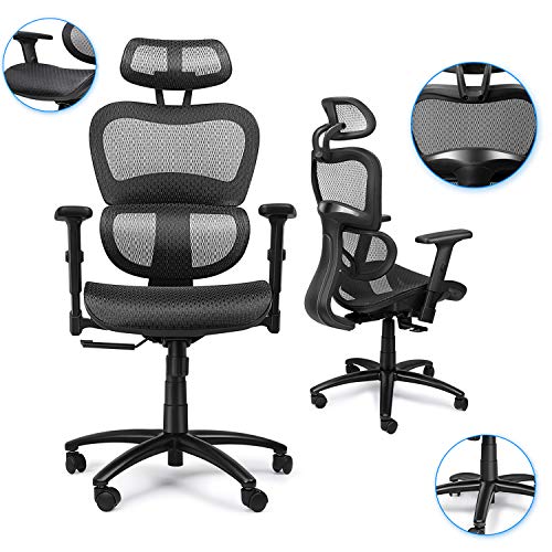 Komene Ergonomic Office Desk Chair Adjustable Headrest 3D Flipup