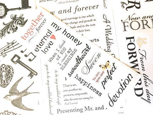 3 Piece+Wedding+Anniversary+Scrapbook+Sticker