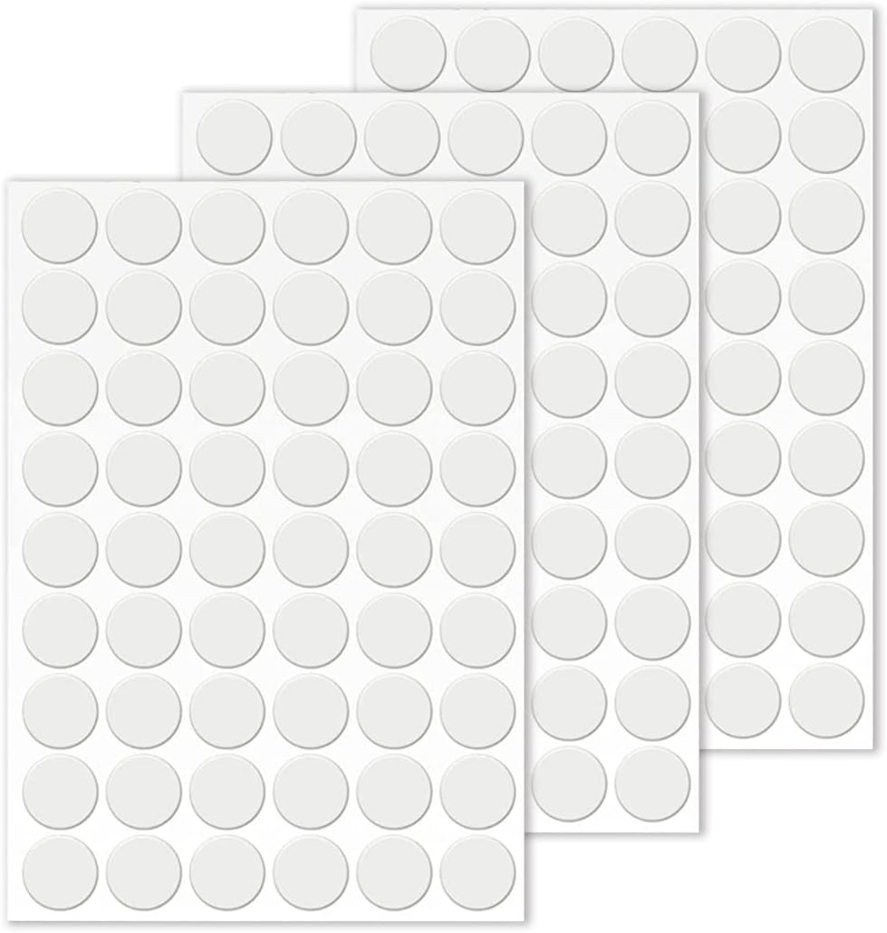 LICQIC Self Adhesive Screw Hole Covers 21mm White, 162 Pcs