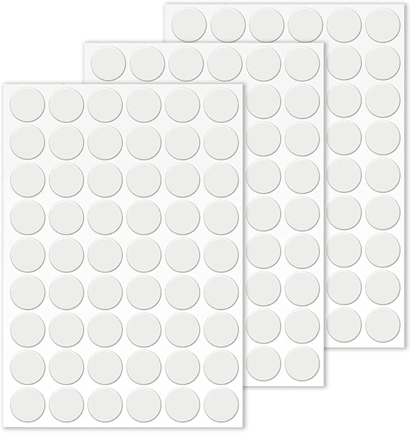 LICQIC Self Adhesive Screw Hole Covers 21mm White, 162 Pcs