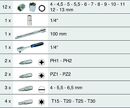 '1/4 socket spanner set 26tlg, Clear, 26-tlg - Image 4