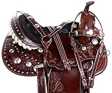 AceRugs 14 15 16 17 18 GAITED Silver Parade Show Western Pleasure Trail Premium Leather Hand Carved Horse Saddle TACK Bridle Breastplate REINS