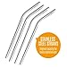 Smoothie Straws Stainless Steel - WIDE for Thick Drinks & Shakes | Reusable, Eco-friendly, Metal Drinking Straws | Dishwasher-safe | Pack of 4 | Free Cleaning Brush (Extra Wide and Angled)