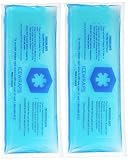 4x10 Gel Pack Reusable Hot Packs Microwavable, Ice Cold Packs for First Aid, Lunchbox, Coolers, or Pain Relief by IceWraps (2 Pack, Blue)