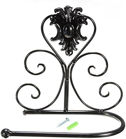 Classical Black Iron Toilet Paper Roll Holder Bathroom Wall Rack