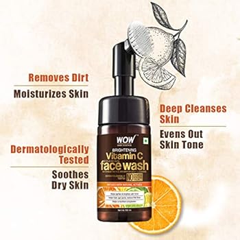 wow skin science brightening vitamin c foaming face wash