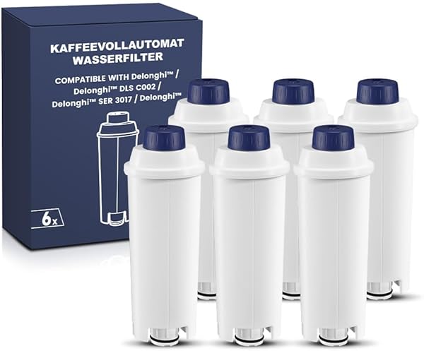 Mutital 6er-Pack Kaffeevollautomat Wasserfilter, Ersatz fur De'Longhi, Kompatibel mit Delonghi ECAM-Serie, Dinamica, Cappuccino System, Magnifica, ETAM Autentica und Verschiedener Modelle von Esam (6)