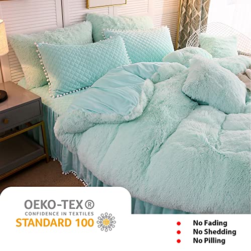 LIFEREVO Luxury Plush Shaggy Duvet Cover Set, Soft Velvet Fluffy Furry