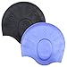 Dimples Excel Silicone Long Hair Swim Cap with Ear Pocket (2 Pack)