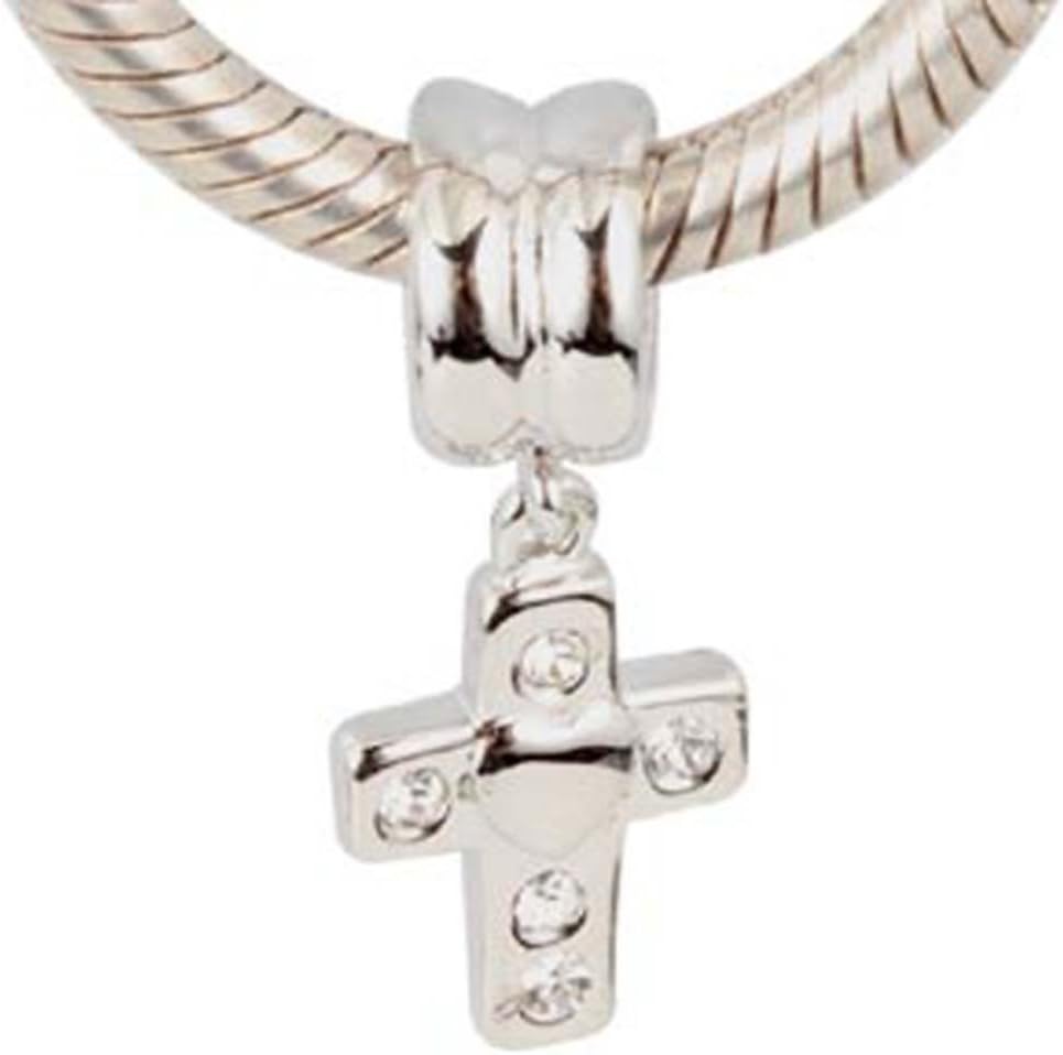 Cross Charms 925 Sterling Silver Christian Charm for DIY Charms Bracelets (I)