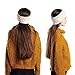 Hikon Fleece Lined Warm Cable Knit Winter Headband for Women Head wrap Ear Warmer Set of 3 Black Beige Dark Gray