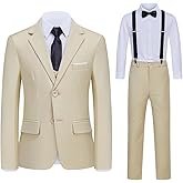 RoseZose Kids Suits for Boys 5 Pieces Formal Suit Boys Dress Shirts Ring Bearer Outfit Slim Fit Dresswear Suit