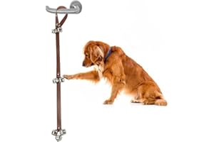 HALLWAYEE Hanging Jingle Bells for Christmas Decor, Decorative Bells, Housebreak,Sleigh Bells Door Hanger – Bells on Leather Strap – Shopkeepers Bell Training Bells, Door Hanging Bells (Leather)