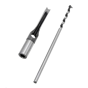 Generic 10mm HSS Square Hole Saw Mortise sel Wood Drill Bit 19.5cm Length with Twist Drill Metalworking Tool Parts