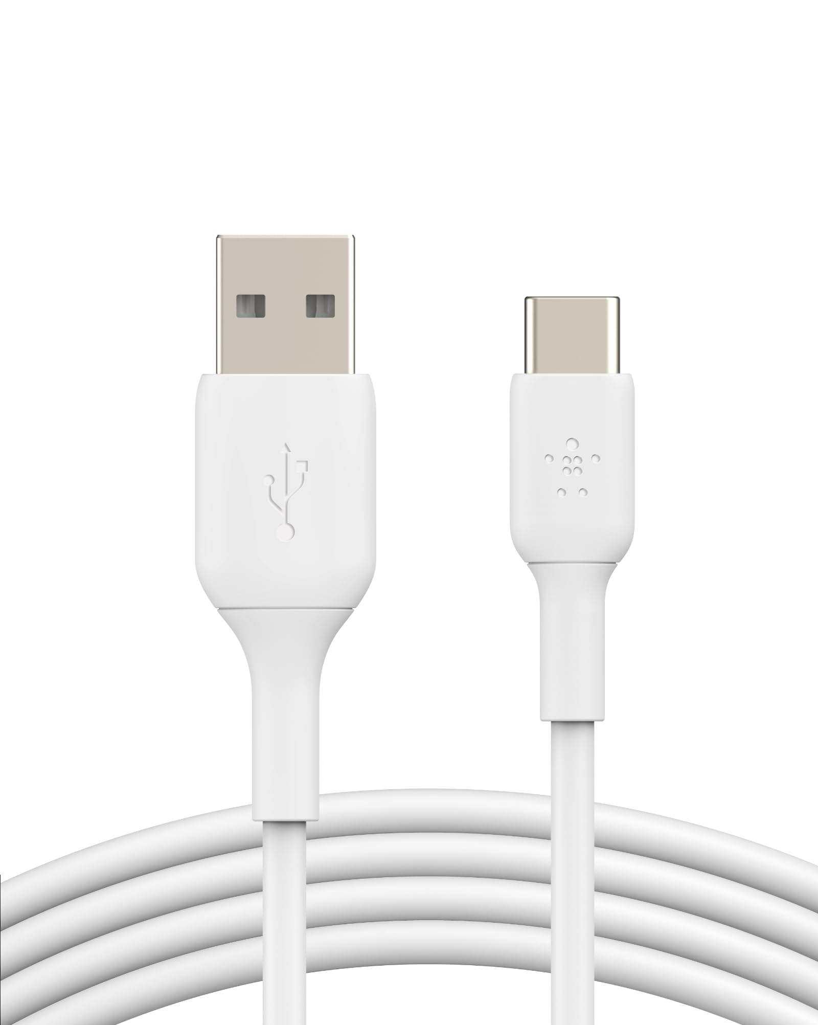 Belkin BoostCharge USB C charger cable, USB-C to USB-A cable, USB type C charging cable for iPhone 16, 15, Samsung Galaxy S24, S23, Google Pixel, iPad Pro, Nintendo Switch and more - 3m, White