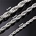 U7 Men Womens Stainless Steel 18K Real Gold Plated Twisted Rope Chain Necklace,Width 1.2mm/1.5mm/3mm/5mm/6mm/9mm,Length 18-30 Inch, with Gift Box