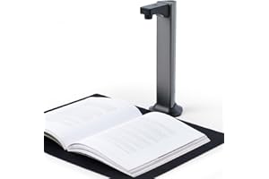 Kitnery Document Scanner Camera: 13MP Book Scanner Auto Flatten A3 Capture Size Asymmetric Lighting Tech Portable USB Document Camera for Laptop/Desktop Scanner OCR TTS Run On Windows & MacOS