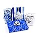 Hallmark Holiday Wrapping Paper Bundle with Cut Lines on Reverse, Blue and Silver (Pack of 4, 110 sq. ft. ttl.) (5EWR2161)
