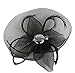 Urban CoCo Women's Vintage Flower Feather Mesh Net Fascinator Hair Clip Hat for Party Wedding (Black)