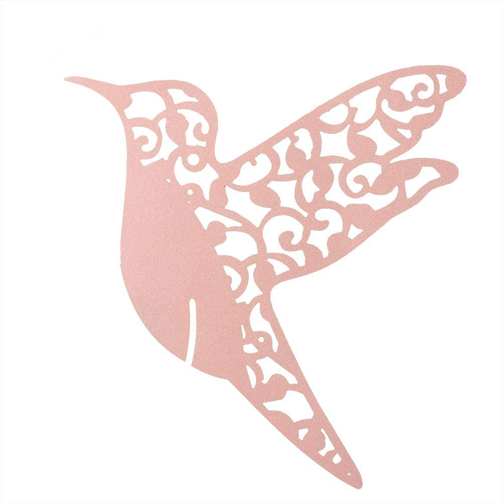 AUNMAS 50pcs Wedding Place Cards Bird Shape Wedding Hollow Name Place Cards Personalized Table Name Reception Decoration Wedding Guest Cards for Wine Glass Banquets Table Decoration(4#)