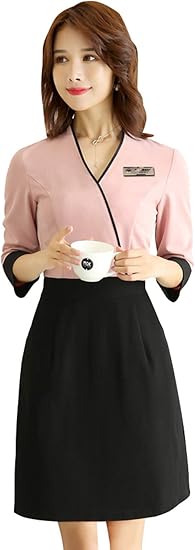 Amazon Co Jp 作業服 エステ サロン レディース 着やせ 女性 ワンピース 長袖 制服 美容院 ホワイト ライトブルー ピンク S M L Xl 2xl 3xl 服 ファッション小物