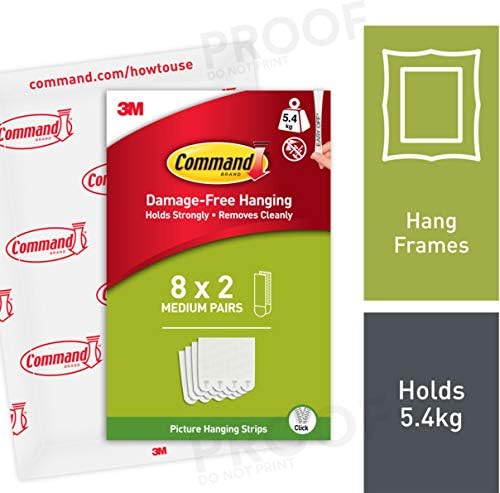 Command Medium Picture Hanging Strips, Value Pack, 8 works (16 Strips) Adhesive Strips, White, for Pictures Frames, Mirrors - Image 3