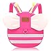 Vox Baby Girl Backpack Cute Cartoon Backpack with Leash for Toddlers Little Kids Backpack Cute Bee Animal Bag with Chest Strap, Pink