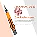Screwdriver Suitable for Ring Doorbell Replacement, TECKMAN 5 in 1 Screwdriver Bit Set for Battery Change and Fit for 1; 2; & Pro Version, Applicable for Ring Doorbell