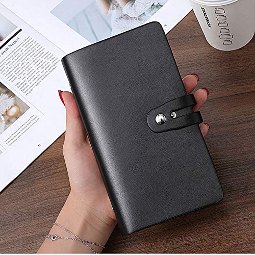 RFID Credit Card Holder, Leather Business Card Organizer with 96 Card Slots, Credit Card Protector for Managing Your Different Cards and Important Documents to Prevent Loss or Damage (Black)