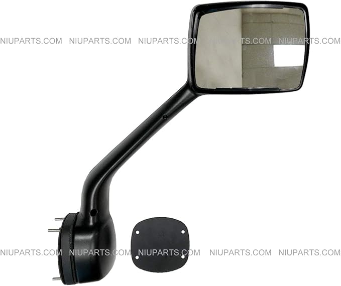 Hood Mirror Black with Mounting Kits Passenger Side (Fit