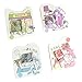 Washi Paper Stiker Set (4 Pack, 160 Pieces) Kawaii Girl Boy Daily Life Sports Emotion Feelings Dating Adhesive Sticker Decorative Label for Scrapbooking Art Project Stationery DIY Craft Planner