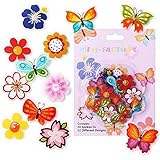 MINI-FACTORY Bike Wheel Spoke Decorations – 24 Clip-On Flower & Butterfly Accessories – Fun Bicycle Spoke Decorations for Kids, Girls, Toddlers – Easy Snap-On, Colorful Bike Gifts