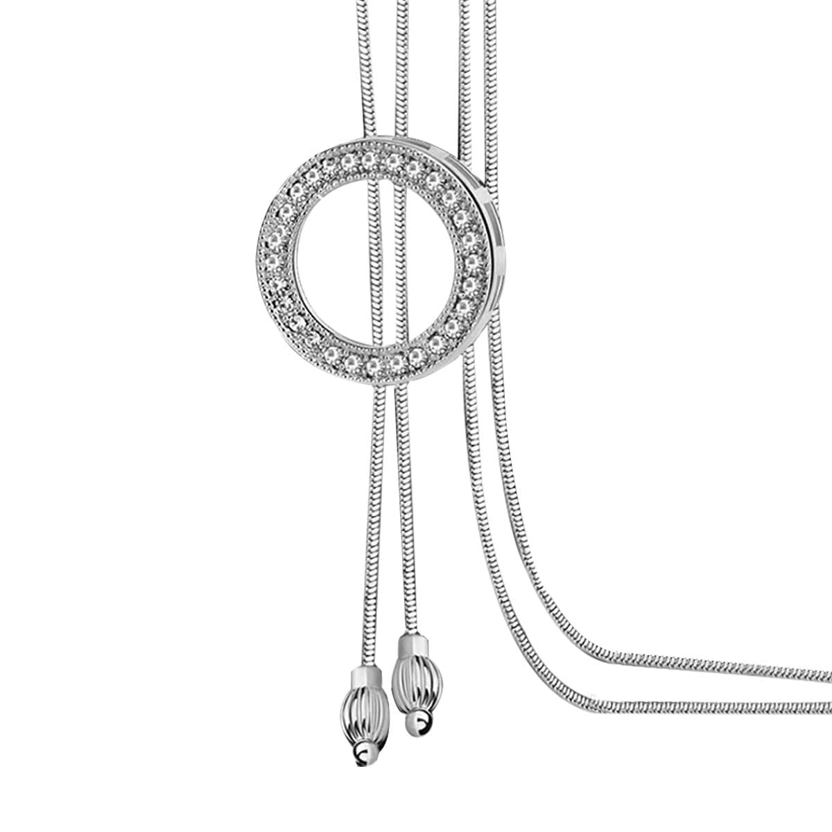 Mecool Long Sweater Necklace Chain Circle Pendant Necklace | Long Necklaces for Women | Women's Pendants | Costume Jewellery | Fashion Jewellery for Women