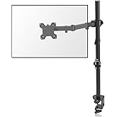 suptek Single LED LCD Monitor Stand up Desk Mount for 1 / One Screen up to 27 inch Extra Tall 31.5 inch Pole Heavy Duty Fully
